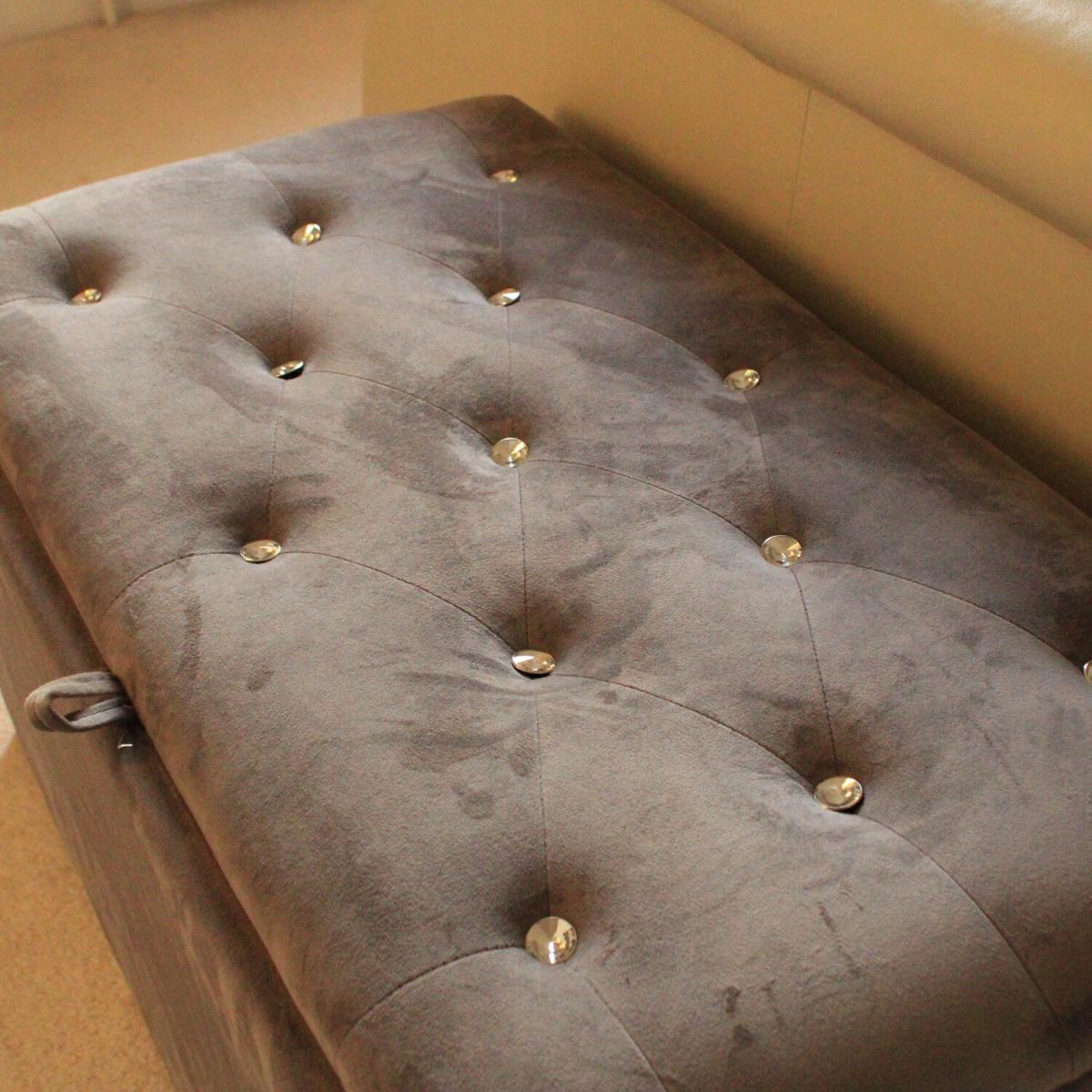 Kosykoala Chester Crystal Ottoman Storage Footstool - Grey – image 3