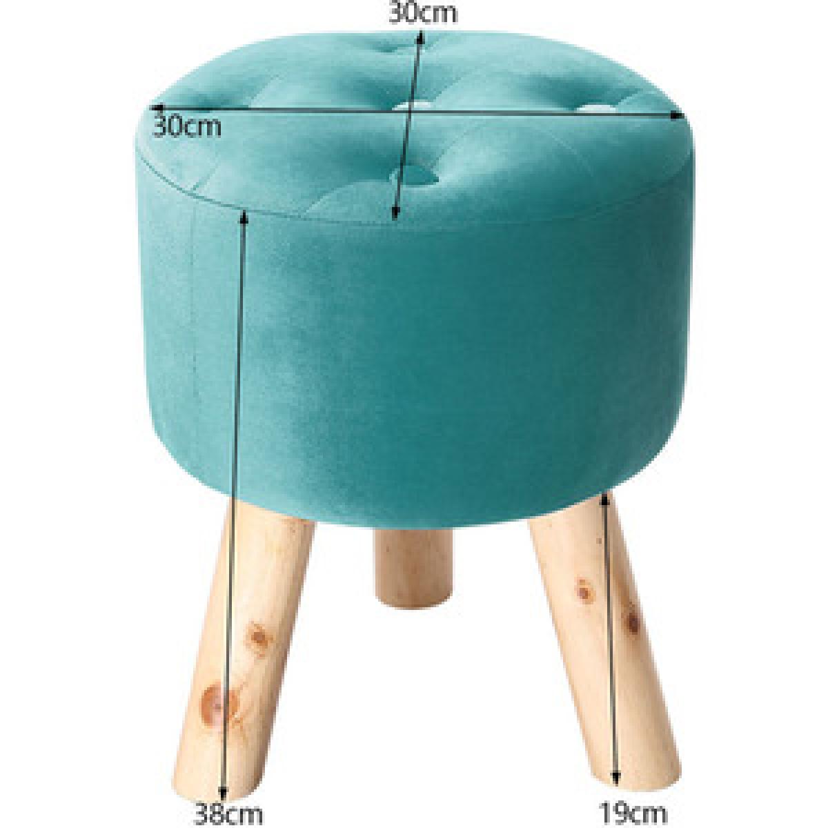 Padded Soft Round footstool - Grey – image 11