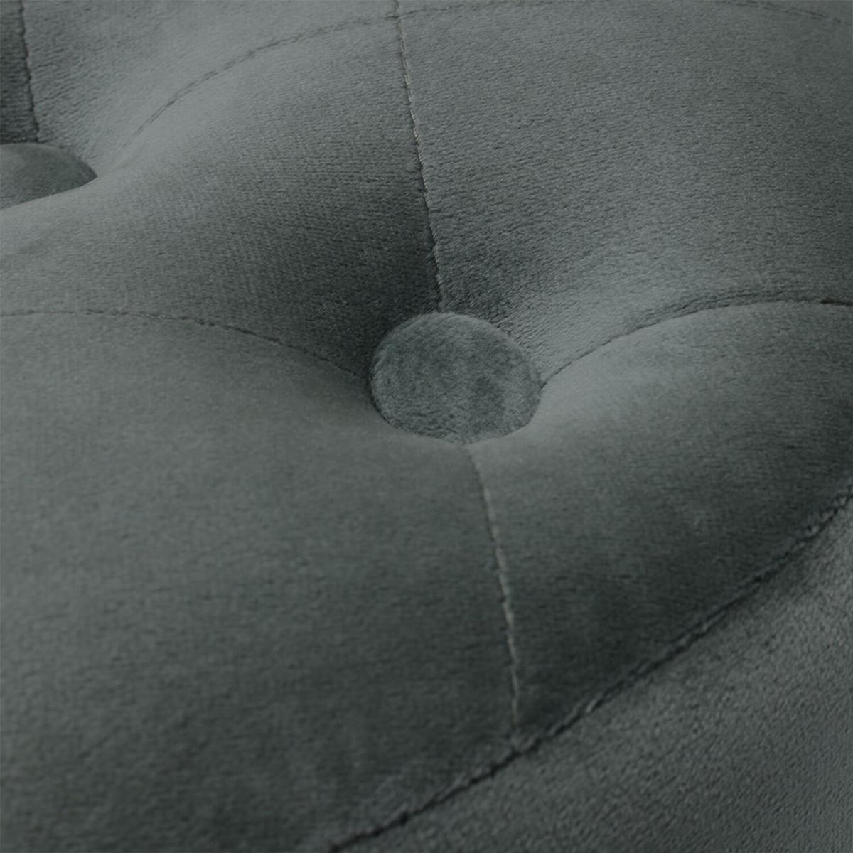 Padded Soft Round footstool - Grey – image 4