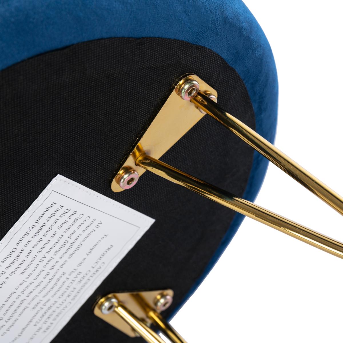 ESKIL Modern Velvet Storage Pouffe - Blue – image 5
