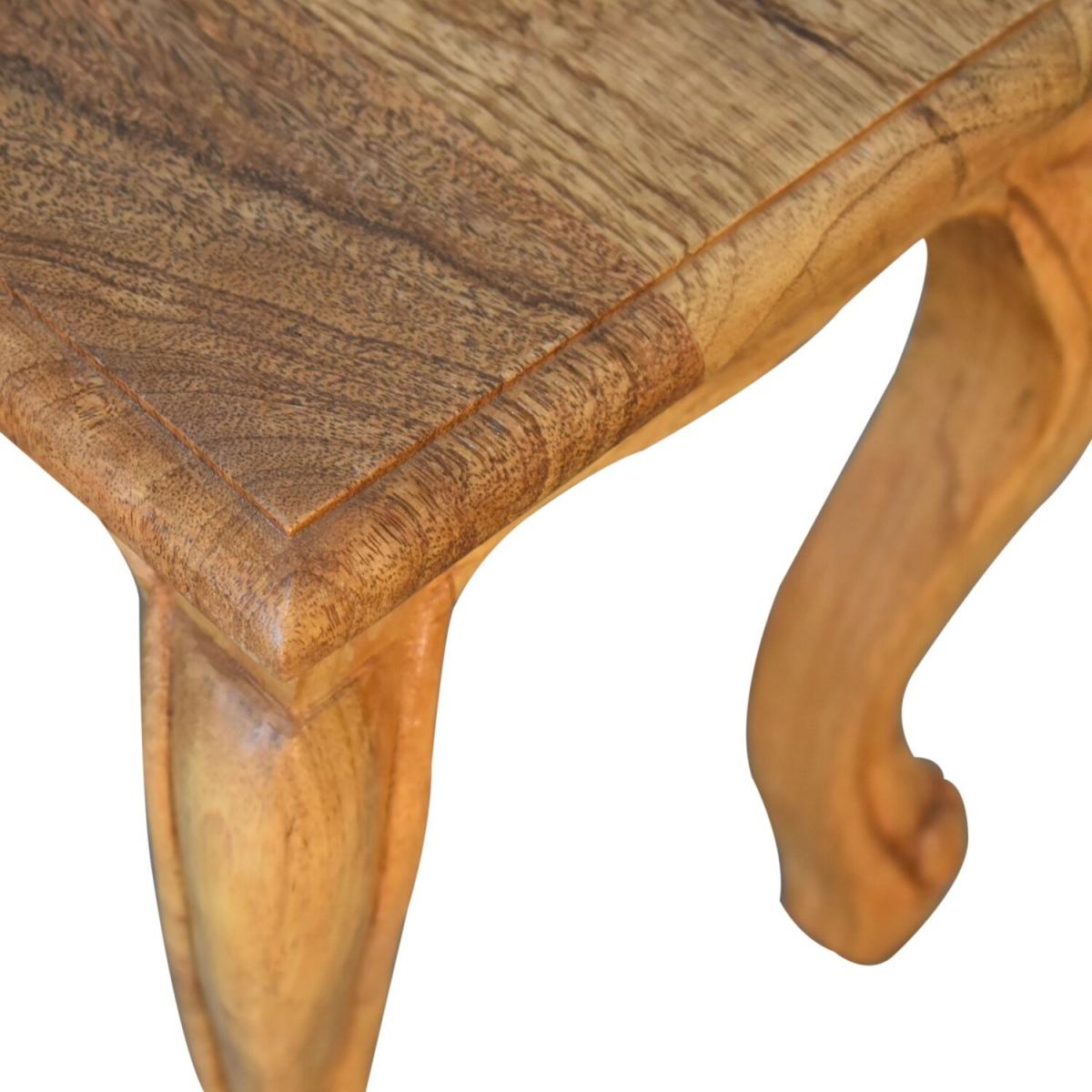 Modern Hand Crafted Oak-ish French Style Stool Set - Brown – image 2