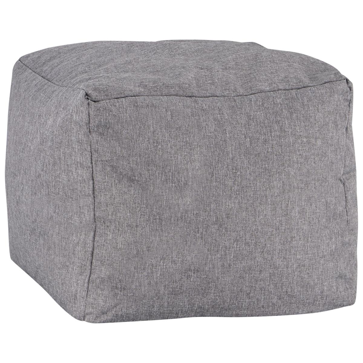 Faux Linen Footstool - Grey – image 5