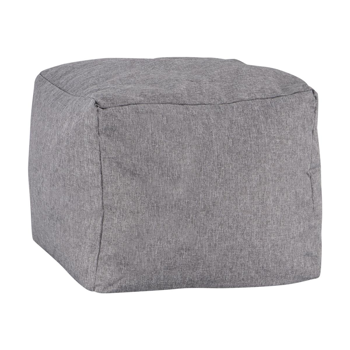 Faux Linen Footstool - Grey – image 1