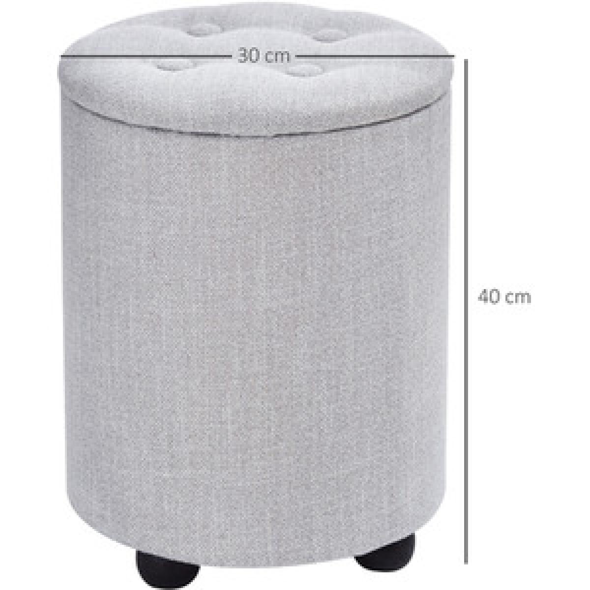 Elegant Linen Storage Ottoman - Cream White – image 10