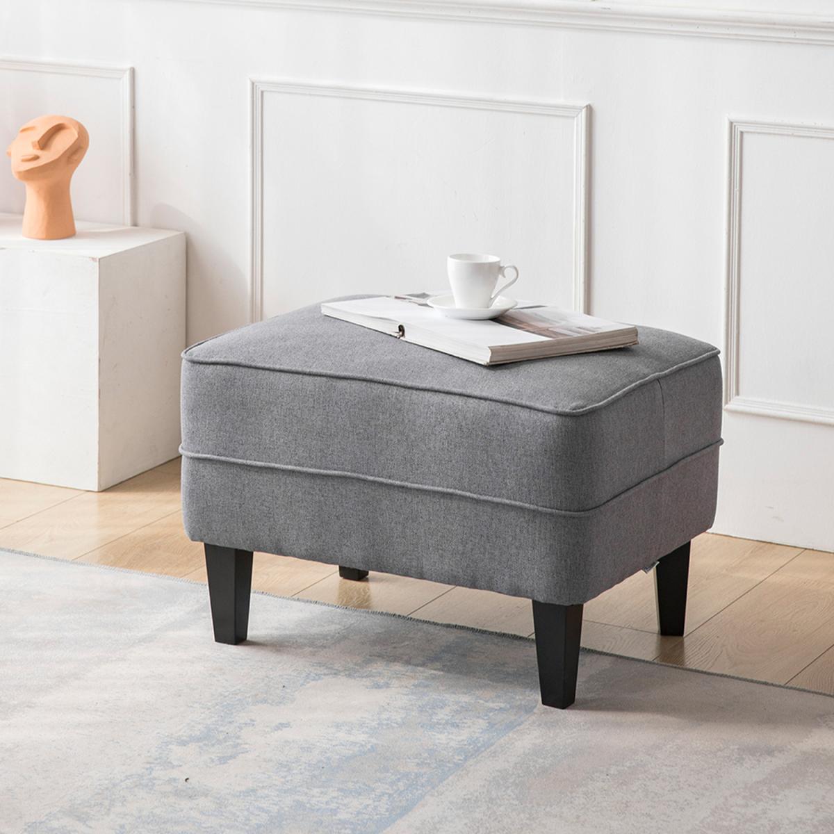 Super Soft Big Squared Footstool - Grey – image 5
