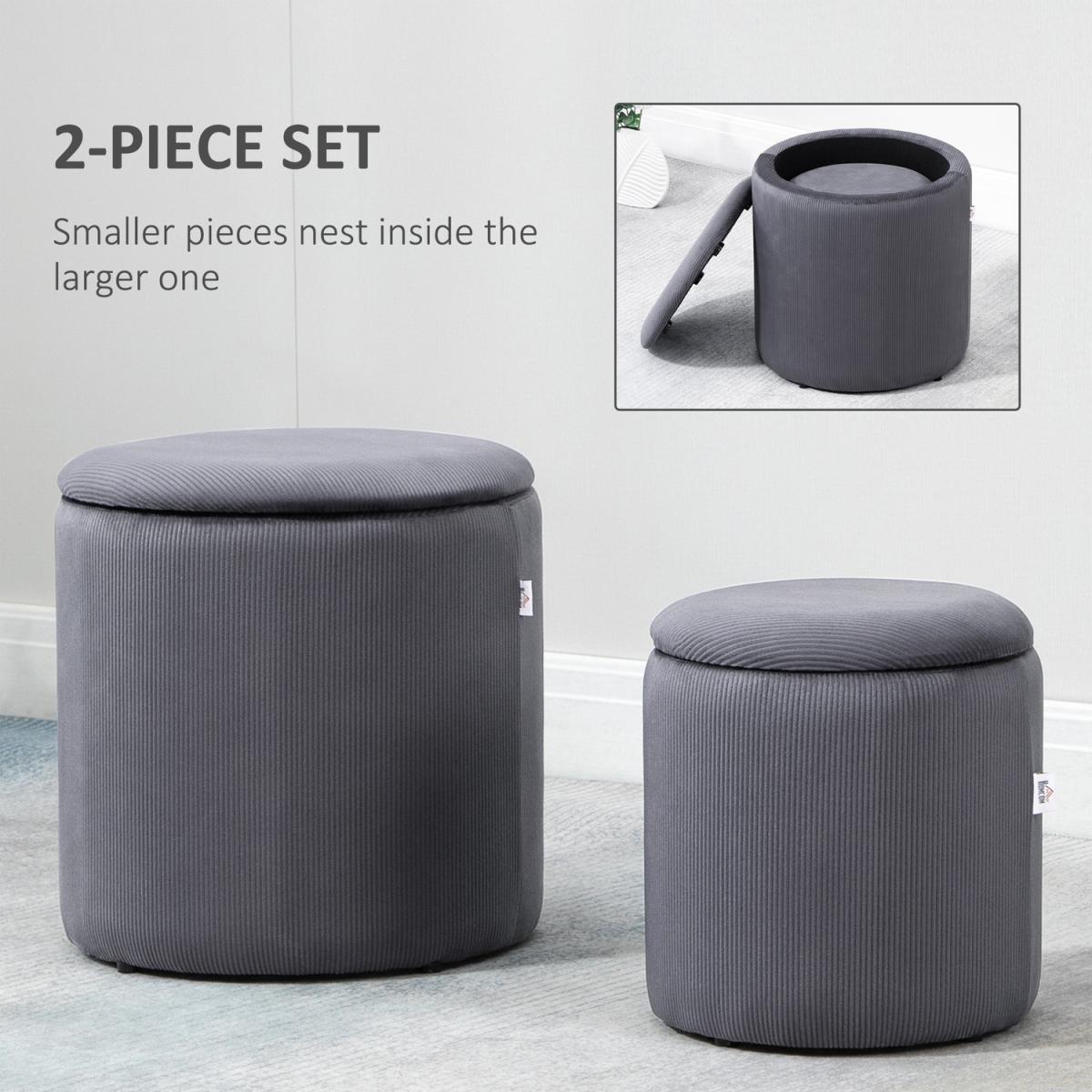 Modern Storage Ottoman with Removable Lid - Grey – image 2