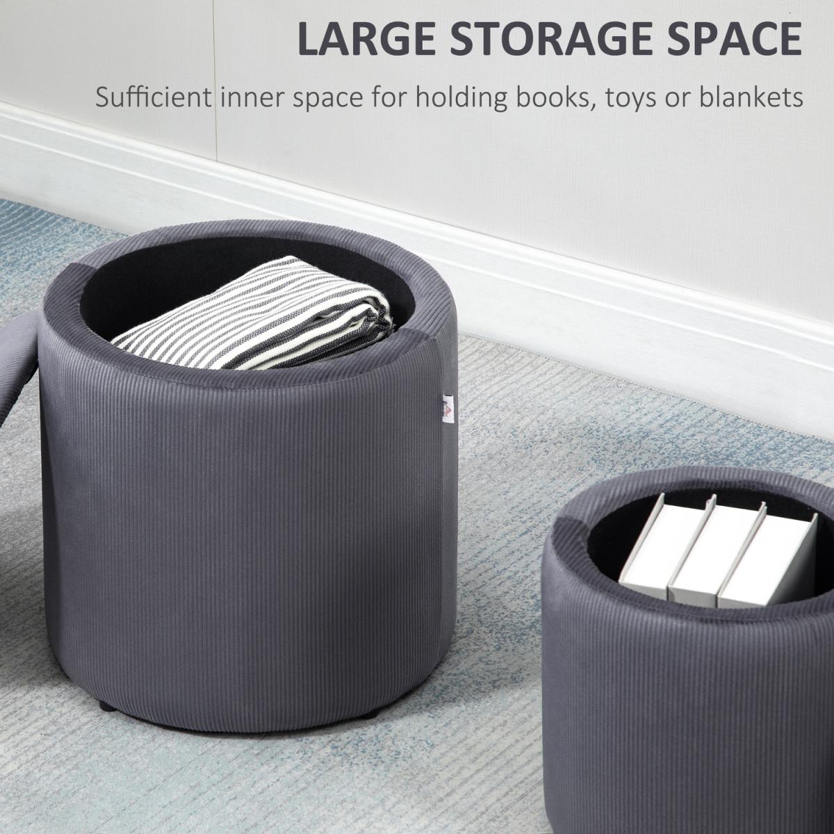 Modern Storage Ottoman with Removable Lid - Grey – image 3
