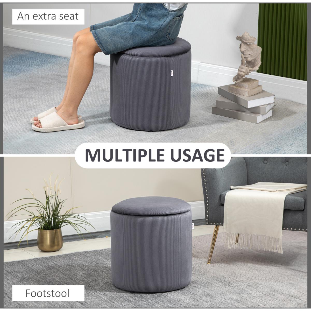Modern Storage Ottoman with Removable Lid - Grey – image 5