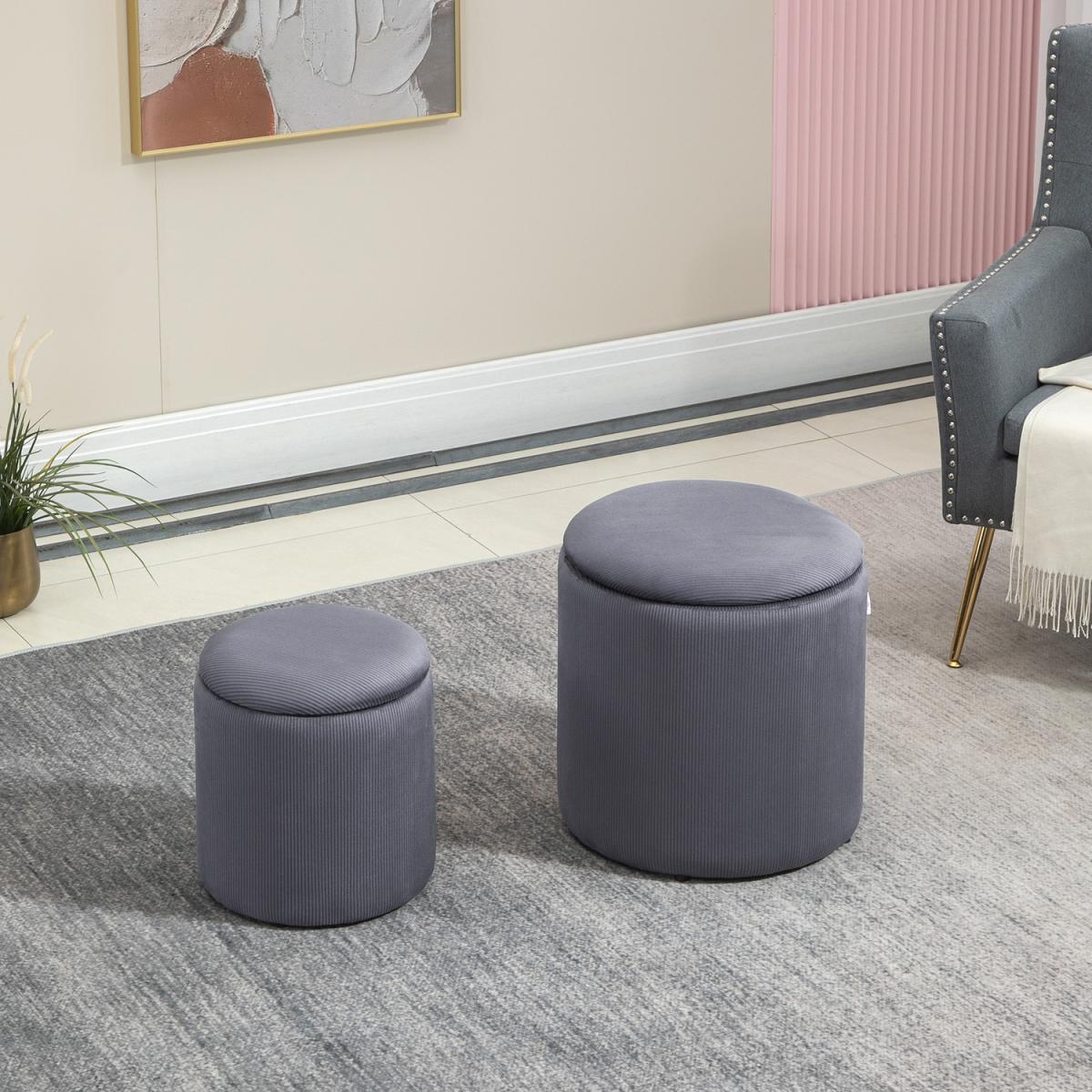 Modern Storage Ottoman with Removable Lid - Grey – image 1