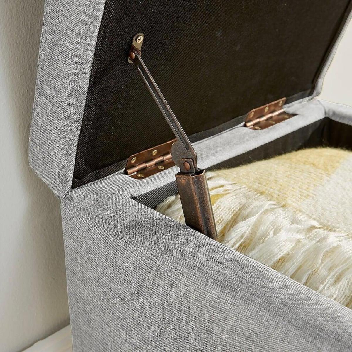 George Small Ottoman Storage Footstool - Light Grey – image 2