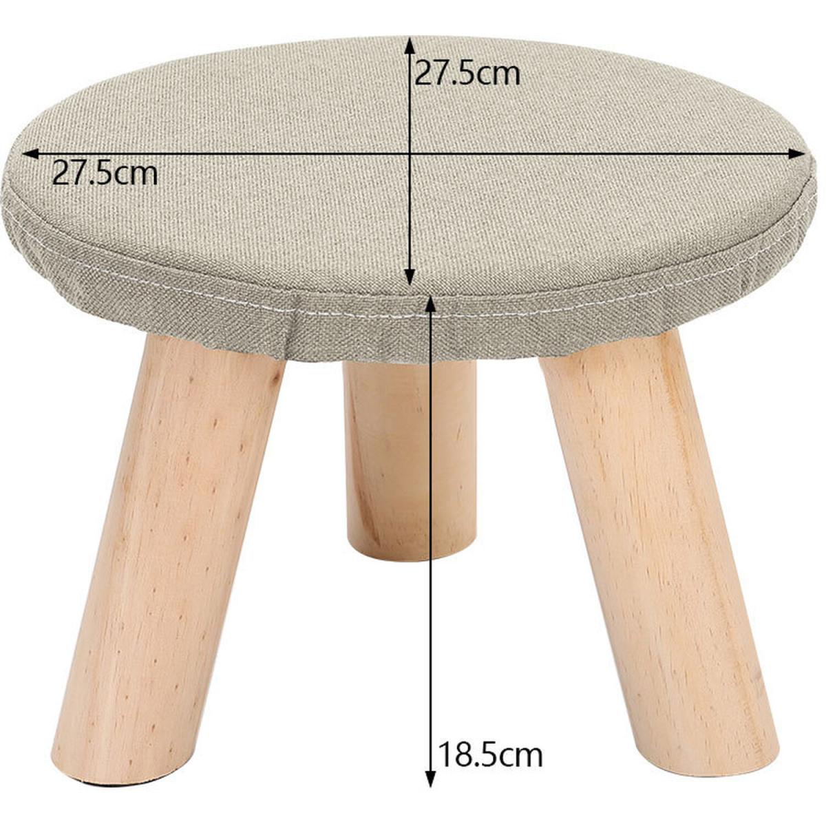 Round Foot Rest Stool - Beige – image 2