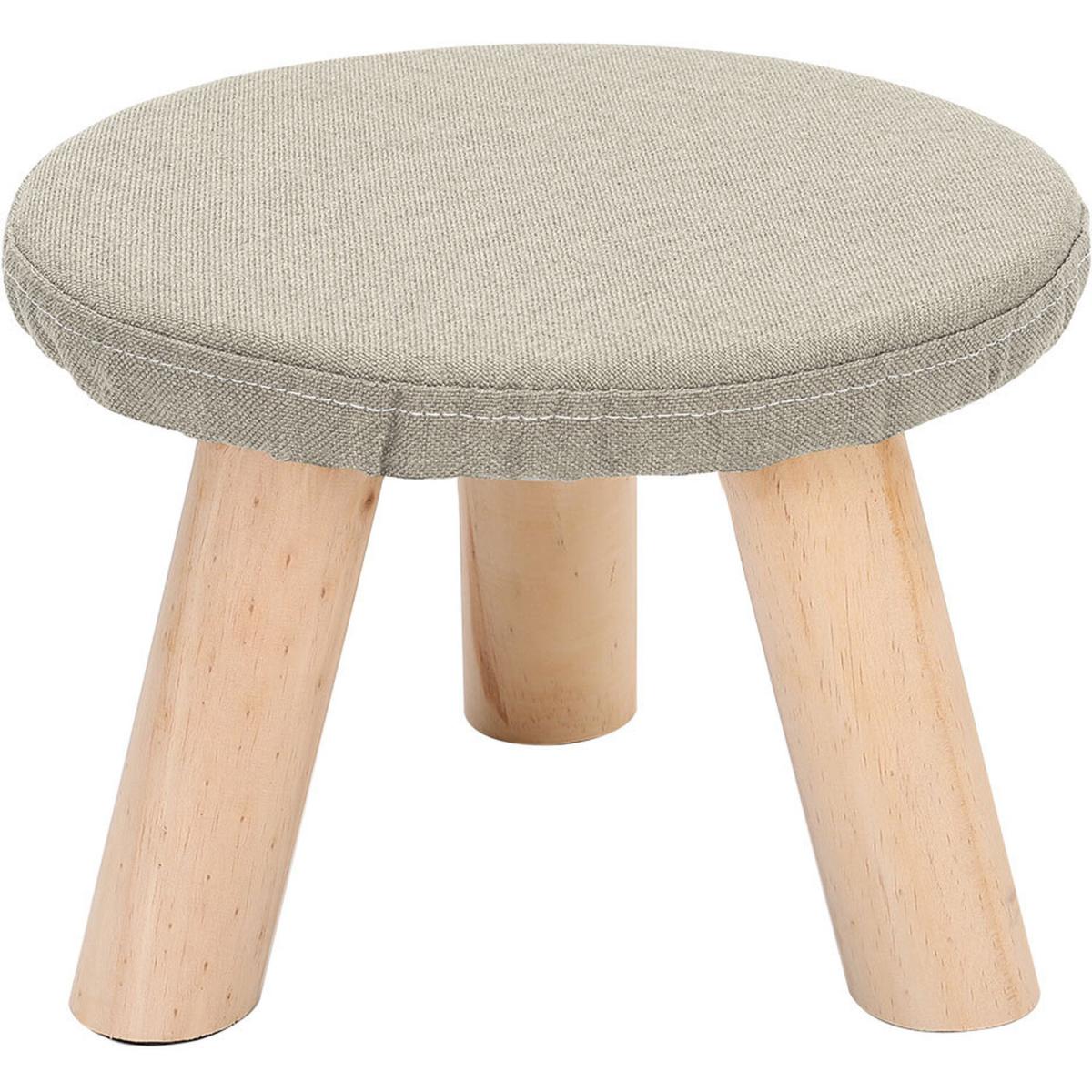 Round Foot Rest Stool - Beige – image 3