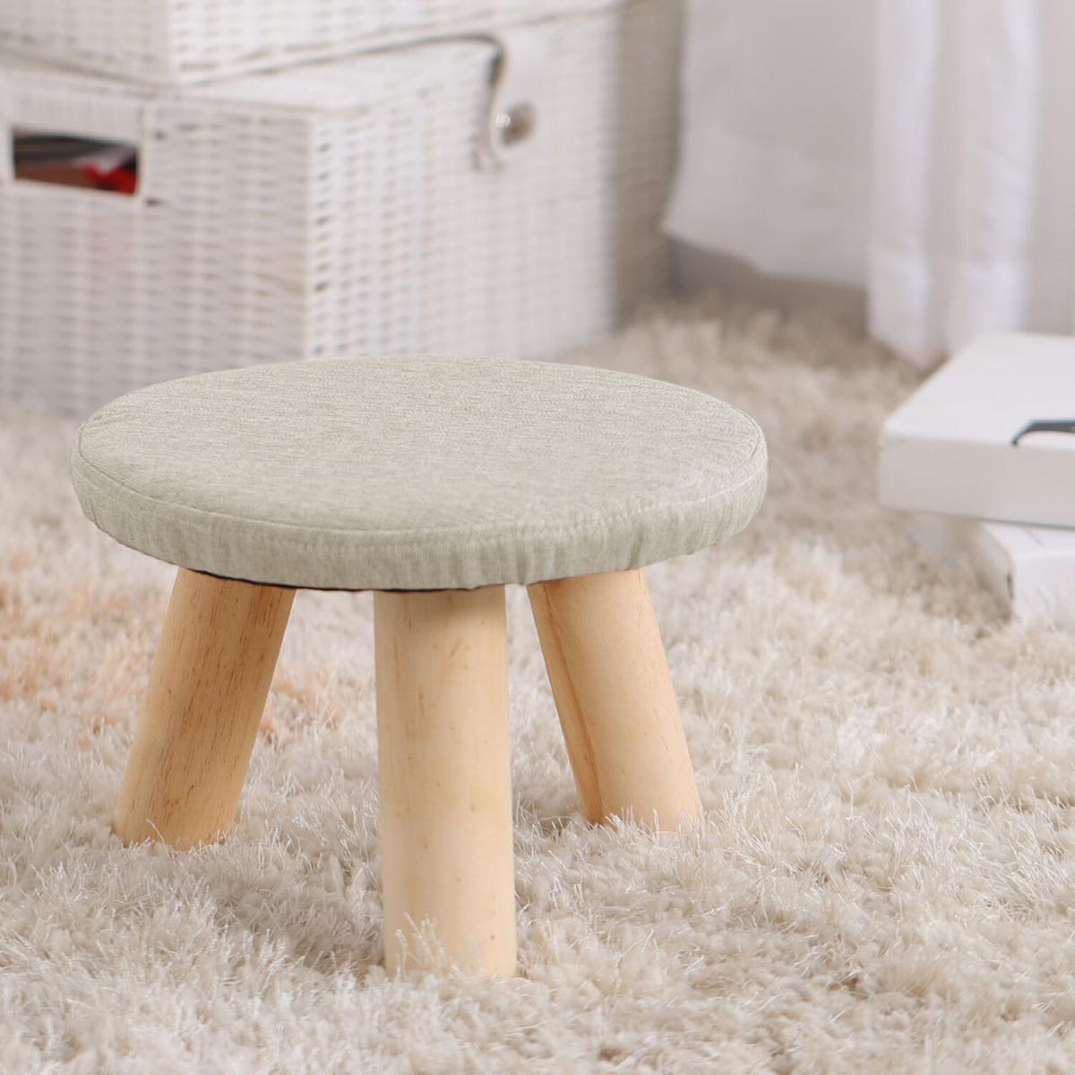 Round Foot Rest Stool - Beige – image 6