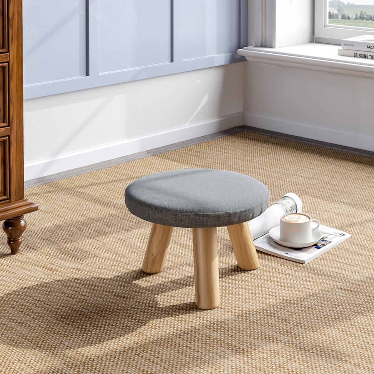 Round Foot Rest Stool - Beige – image 9