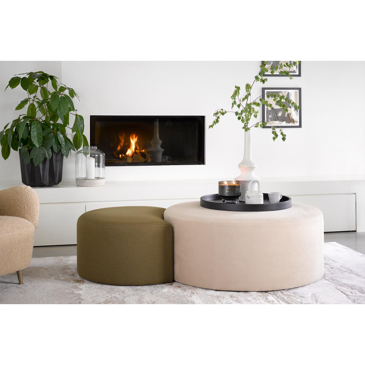 Luna Half Moon Footstool in Charcoal Brushed Linen Cotton - sofa.com – image 2