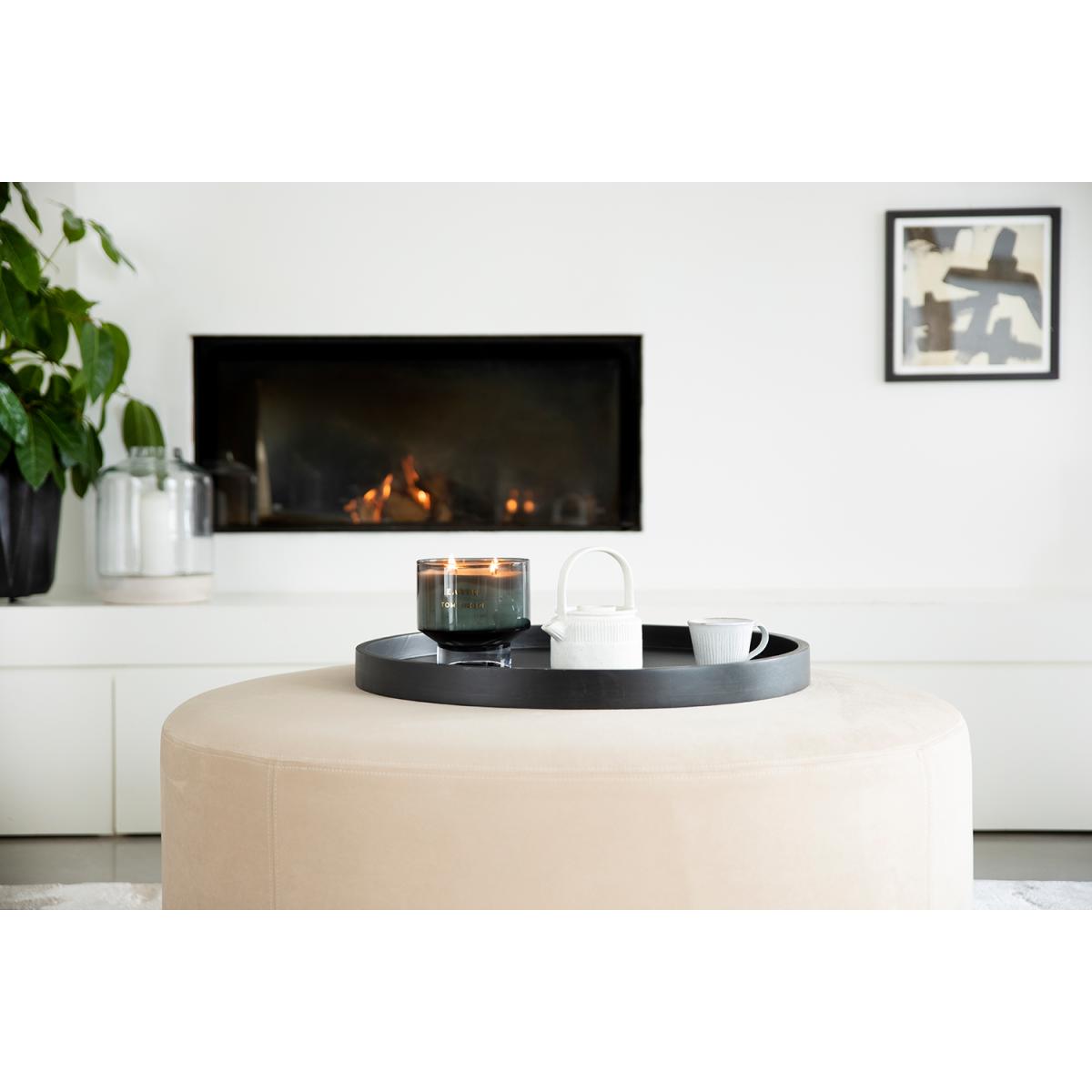 Luna Half Moon Footstool in Charcoal Brushed Linen Cotton - sofa.com – image 4
