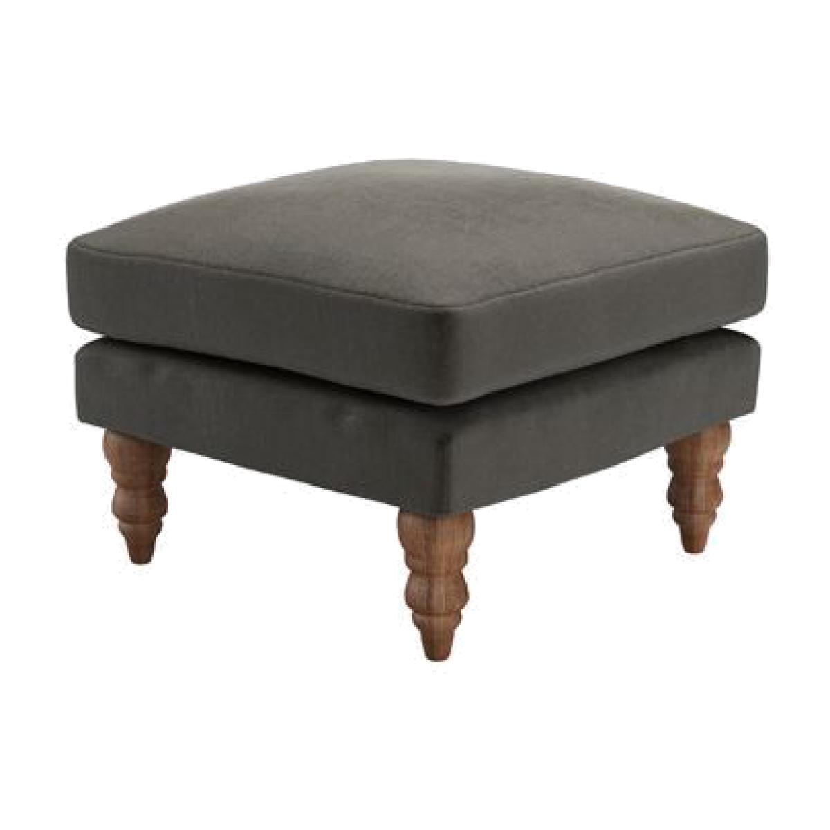 Isla Small Square Footstool in Elephant Cotton Matt Velvet - sofa.com – image 1
