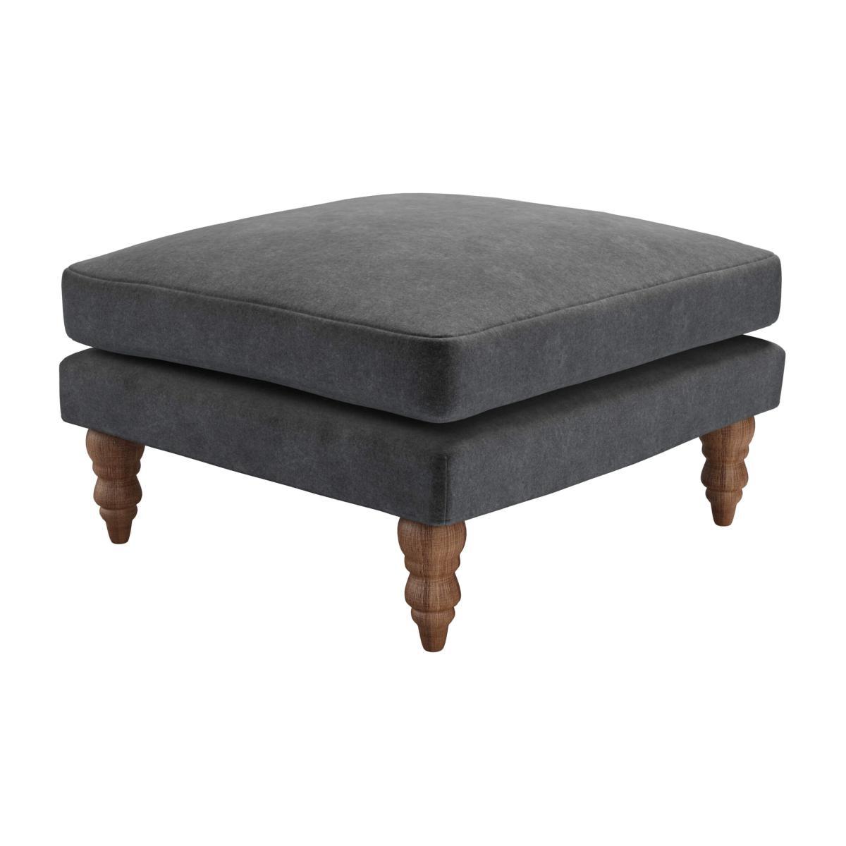 Perfectly Pristine Isla Medium Square Footstool in Armour Smart Velvet - sofa.com – image 1