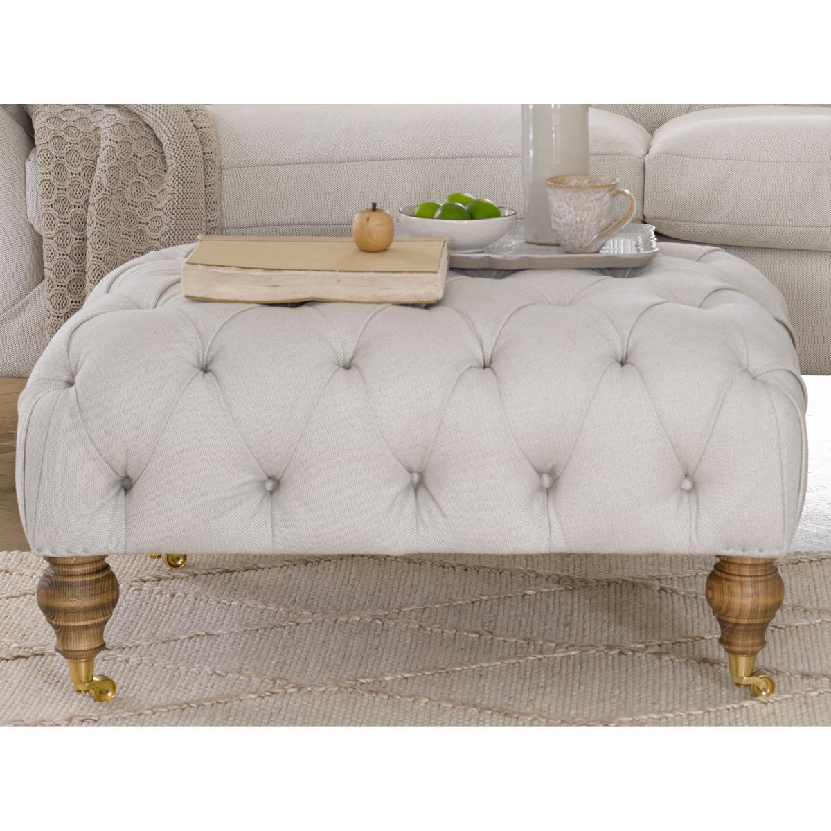 Humphrey Large Rectangular Footstool in Grey Marl Highland Tweed - sofa.com – image 2