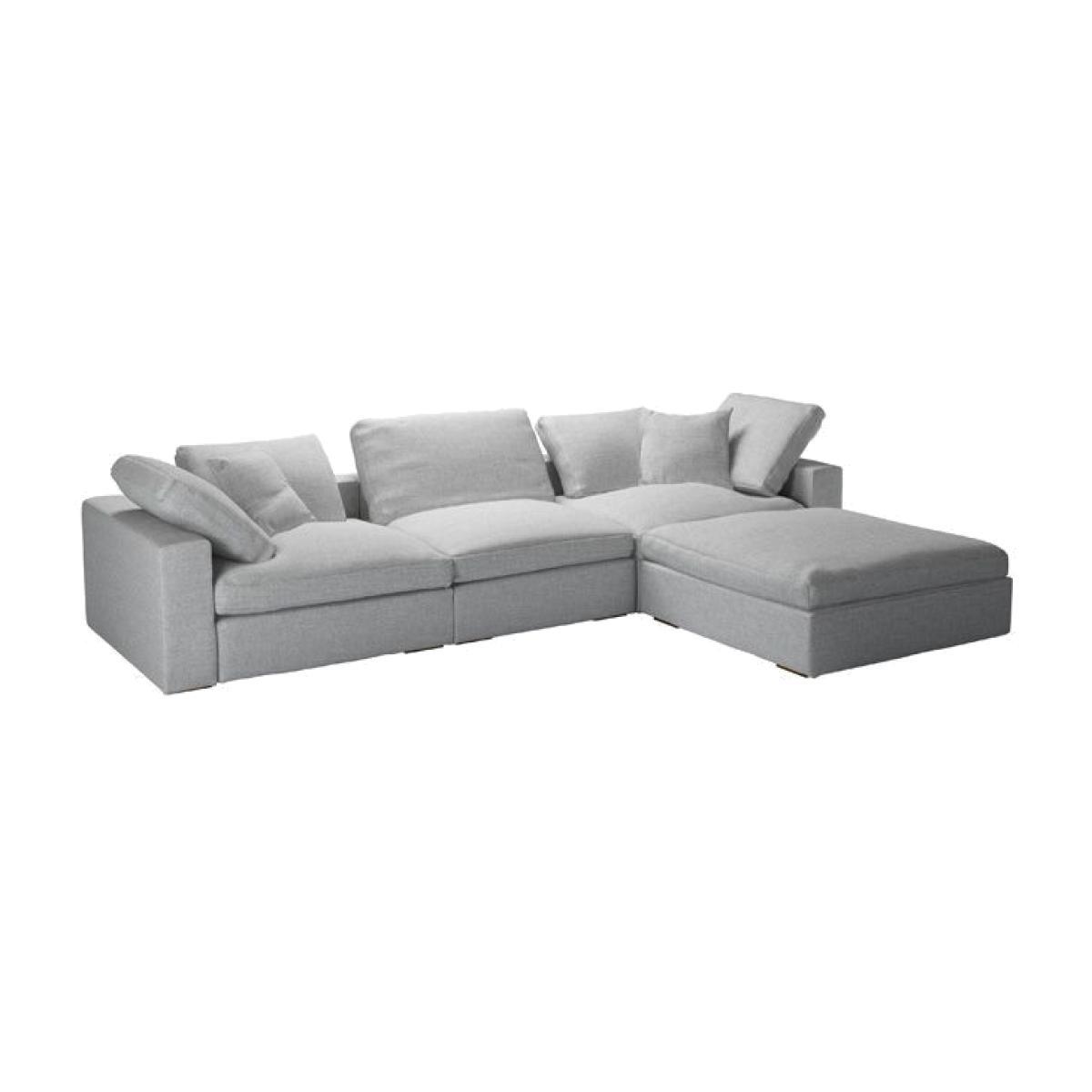 Long Island Complete Set with Footstool in Frost Highland Tweed - sofa.com – image 1