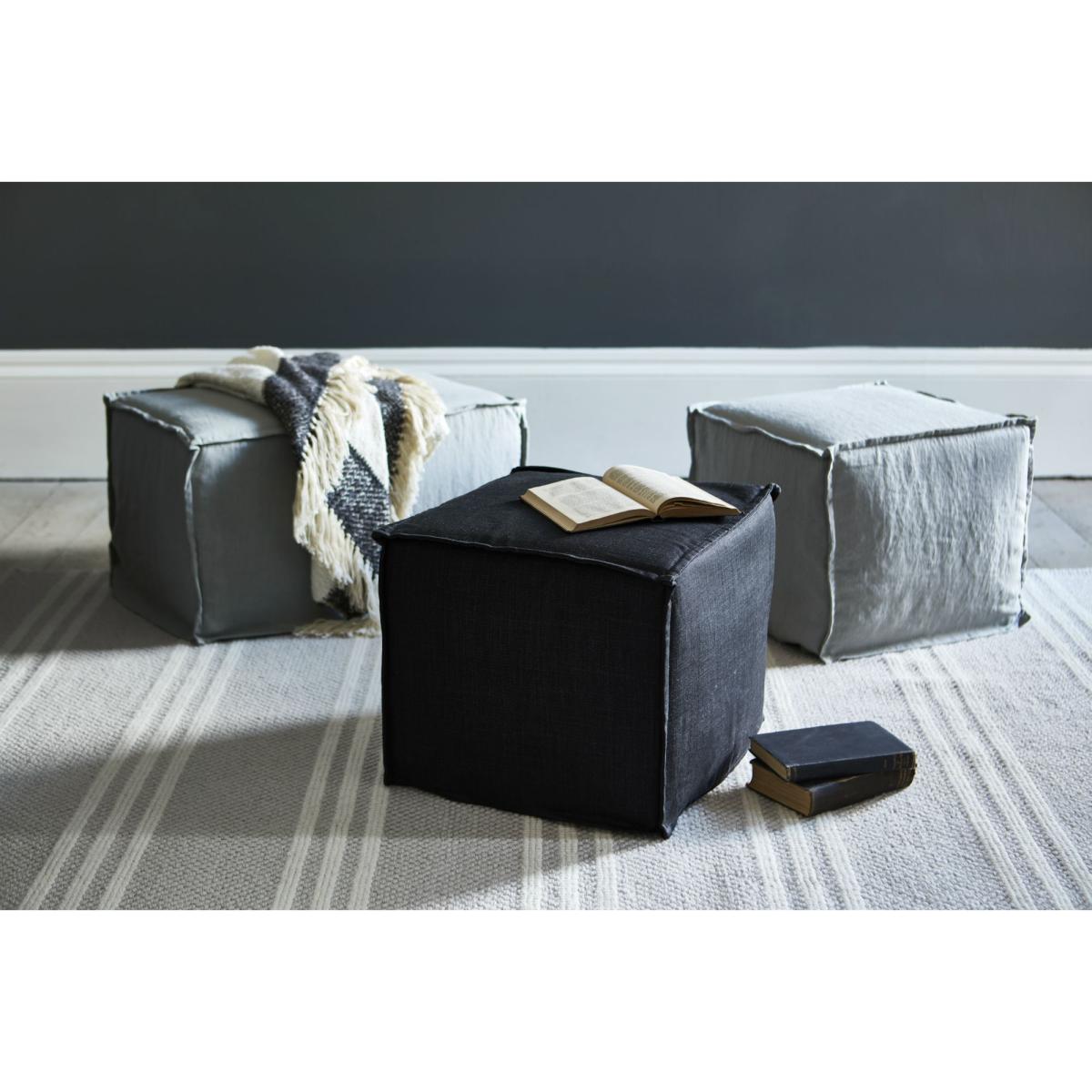 Isaac Small Rectangular Footstool in Pumice House Plain Weave - sofa.com – image 2