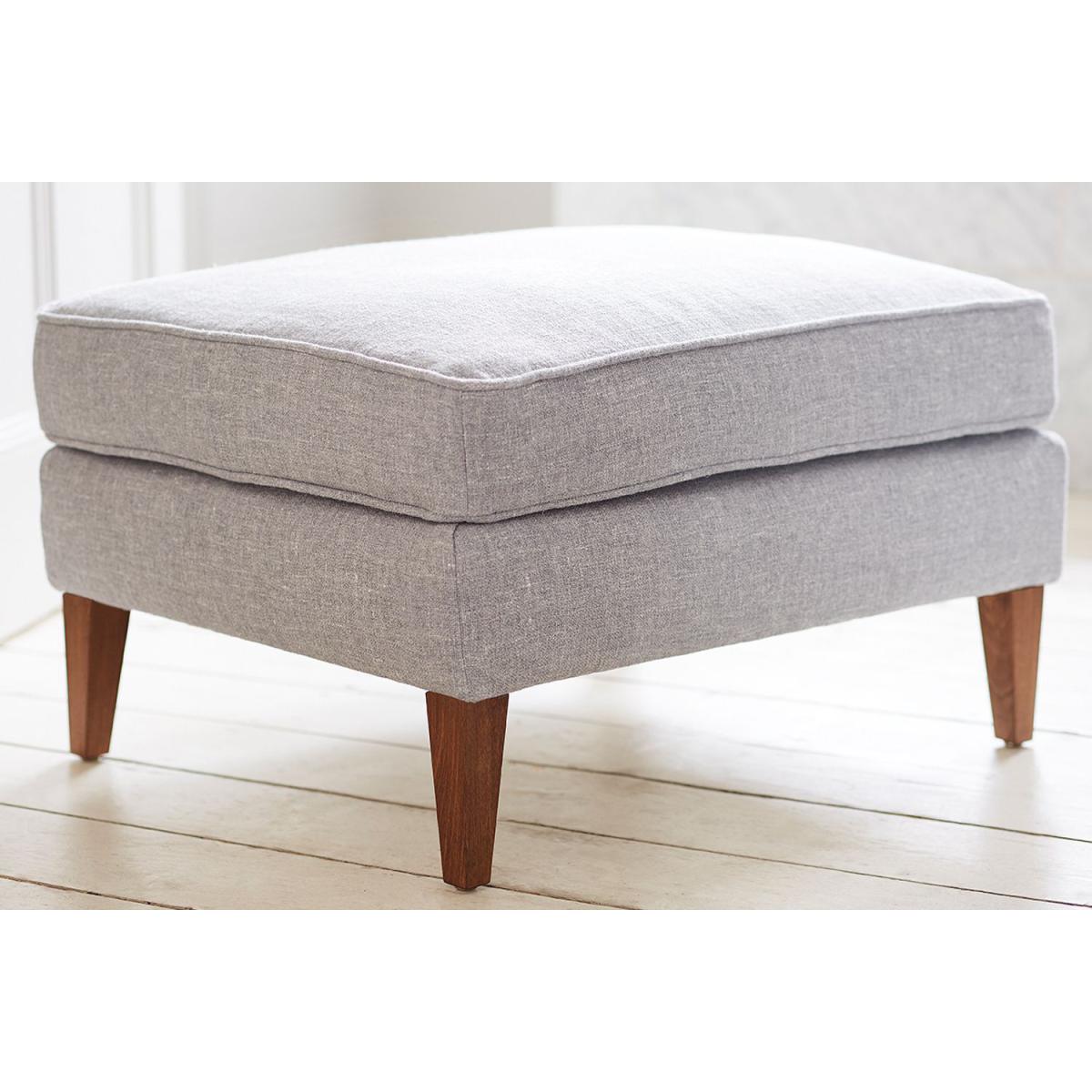 Iggy Medium Rectangular Footstool in Stone Brushed Linen Cotton - sofa.com – image 2
