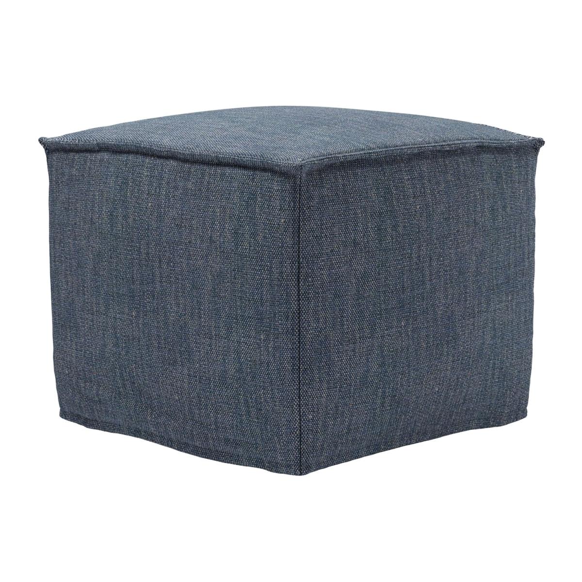 Anders Small Square Footstool in Azure Florence Textured Weave – image 1