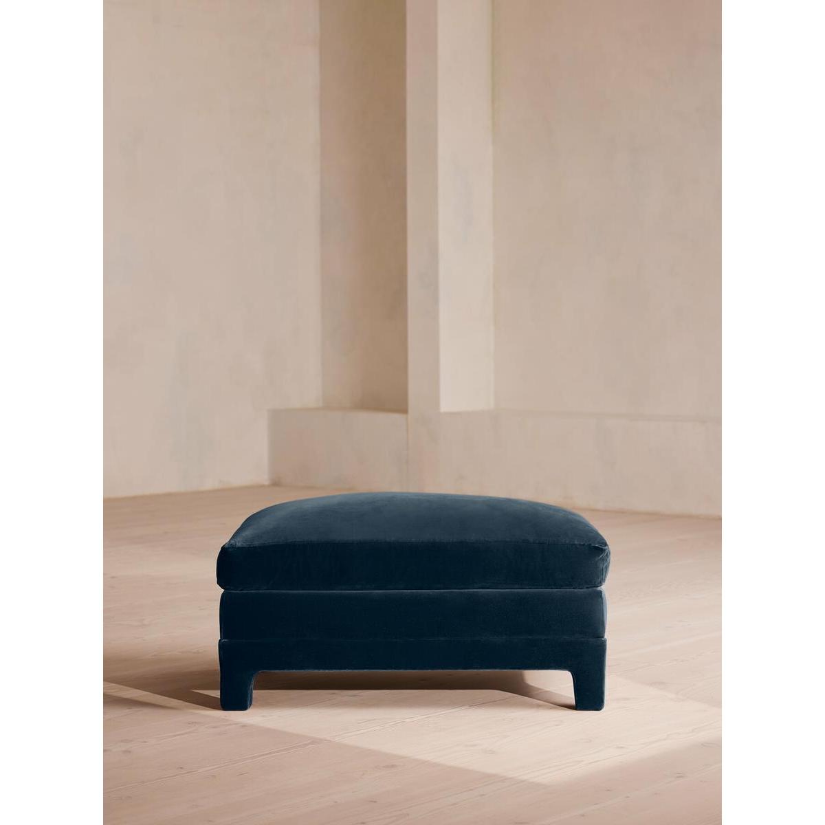 Ashford Ottoman, Velvet, Royal Blue – image 2