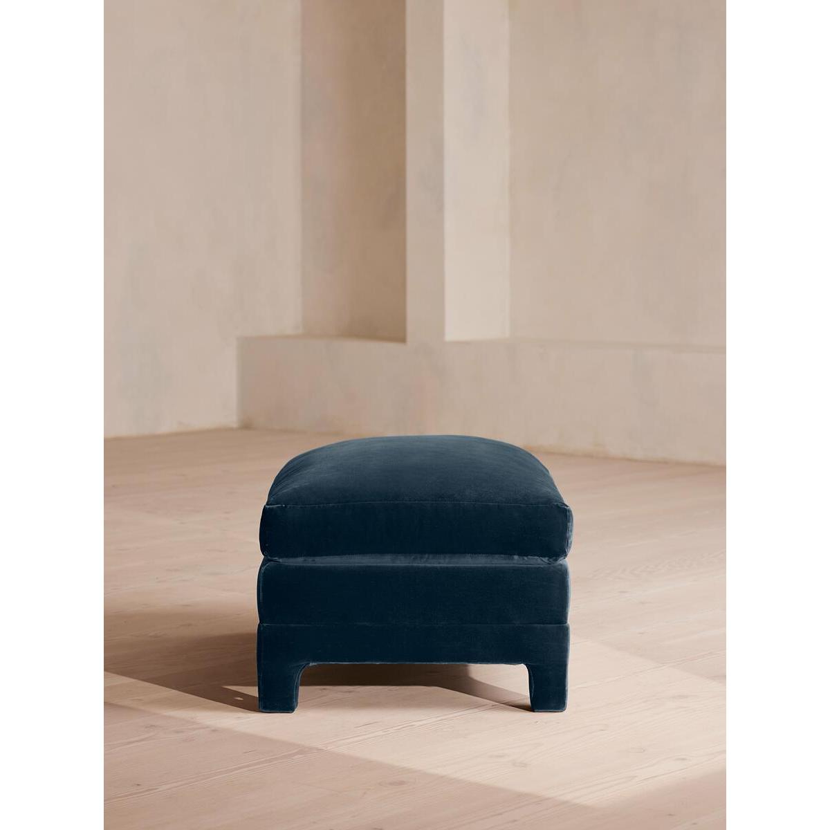 Ashford Ottoman, Velvet, Royal Blue – image 3