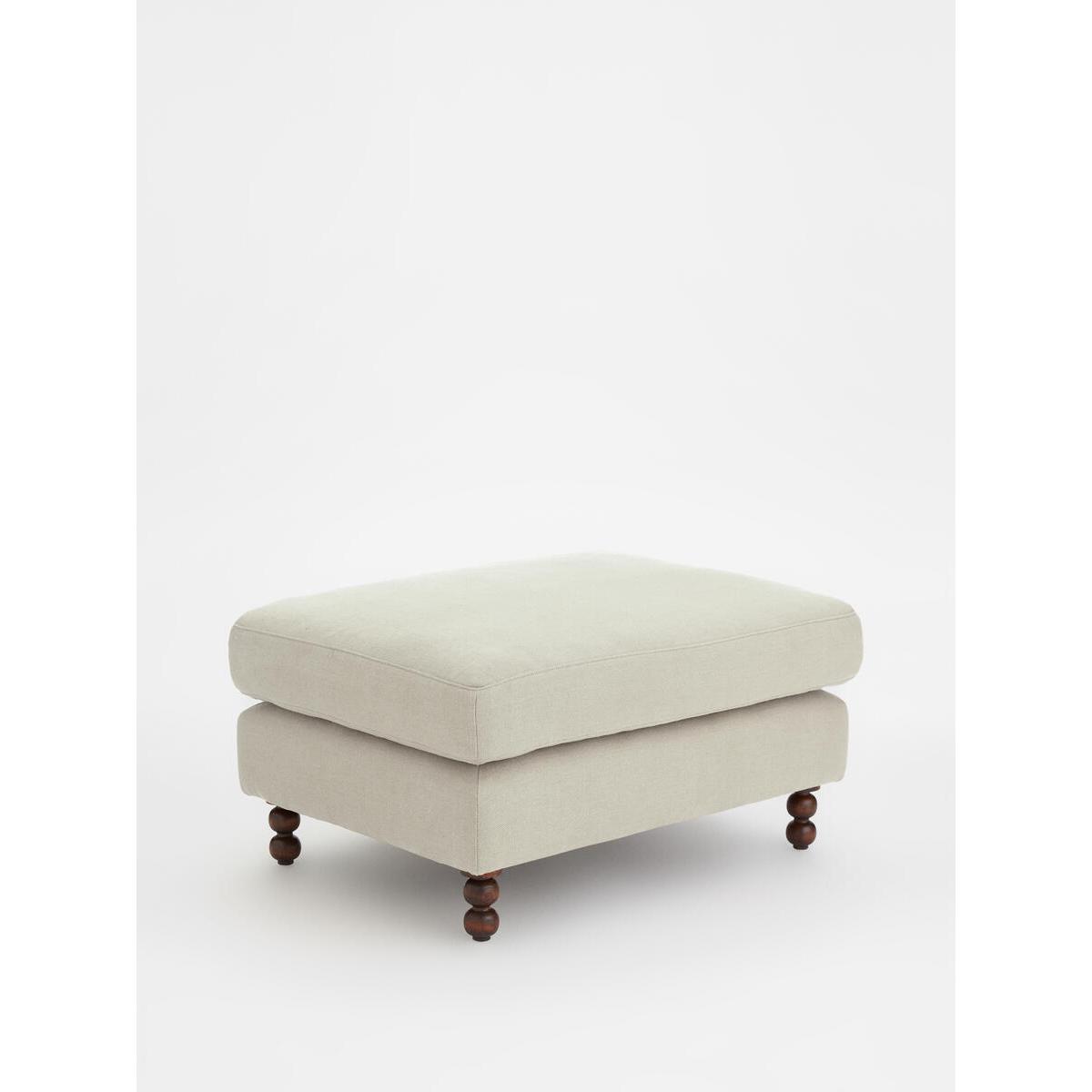 Audrey Rectangle Ottoman, Linen Natural – image 2