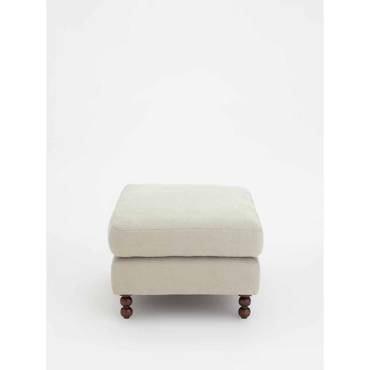 Audrey Rectangle Ottoman, Linen Natural – image 3