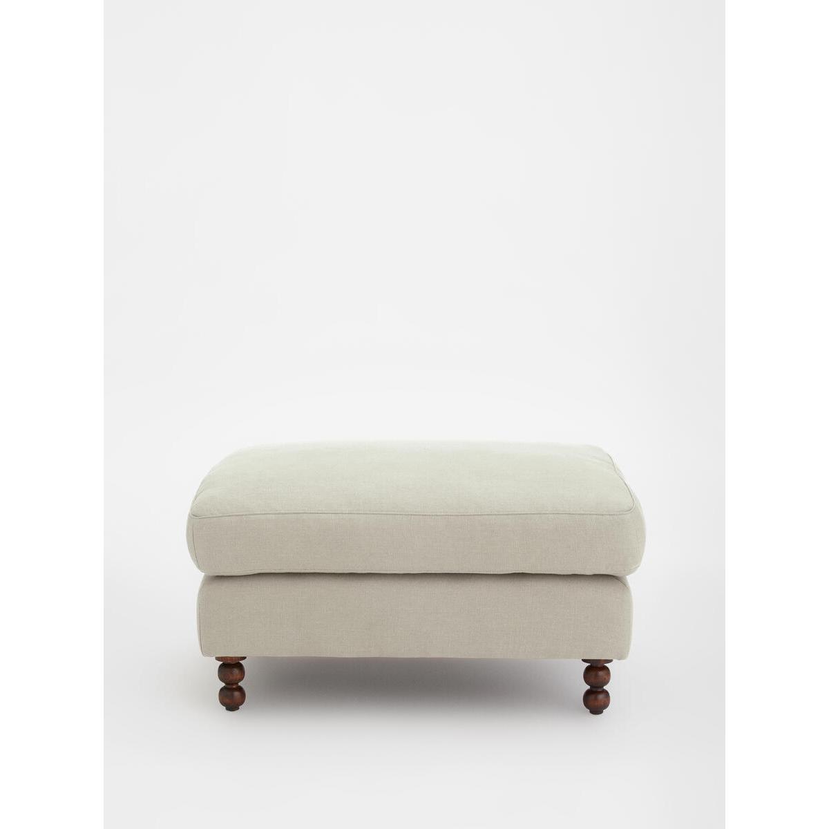 Audrey Rectangle Ottoman, Linen Natural – image 1