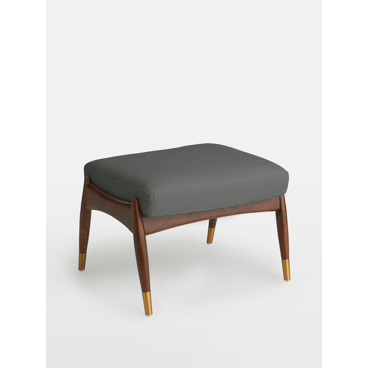 Theodore Footstool Khaki Washed Linen UK – image 2