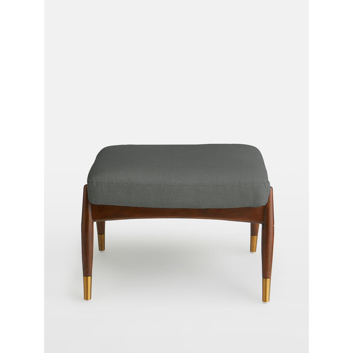 Theodore Footstool Khaki Washed Linen UK – image 3