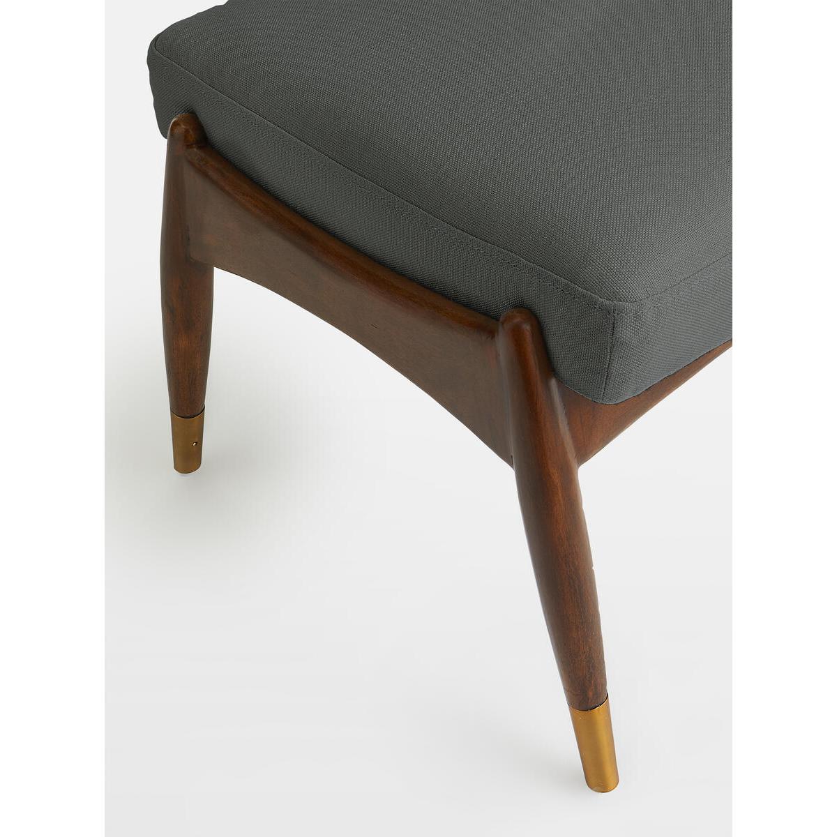 Theodore Footstool Khaki Washed Linen UK – image 4