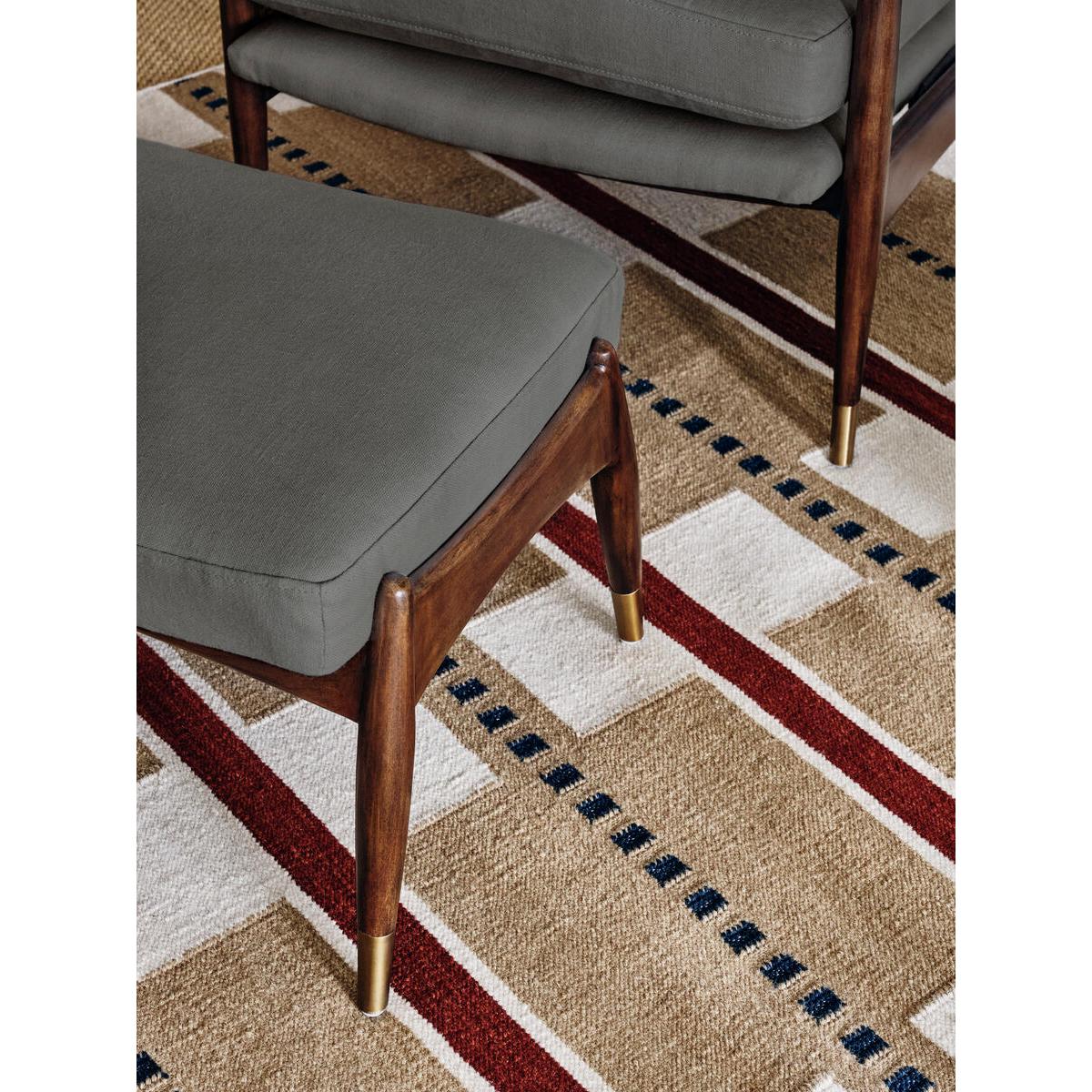 Theodore Footstool Khaki Washed Linen UK – image 1