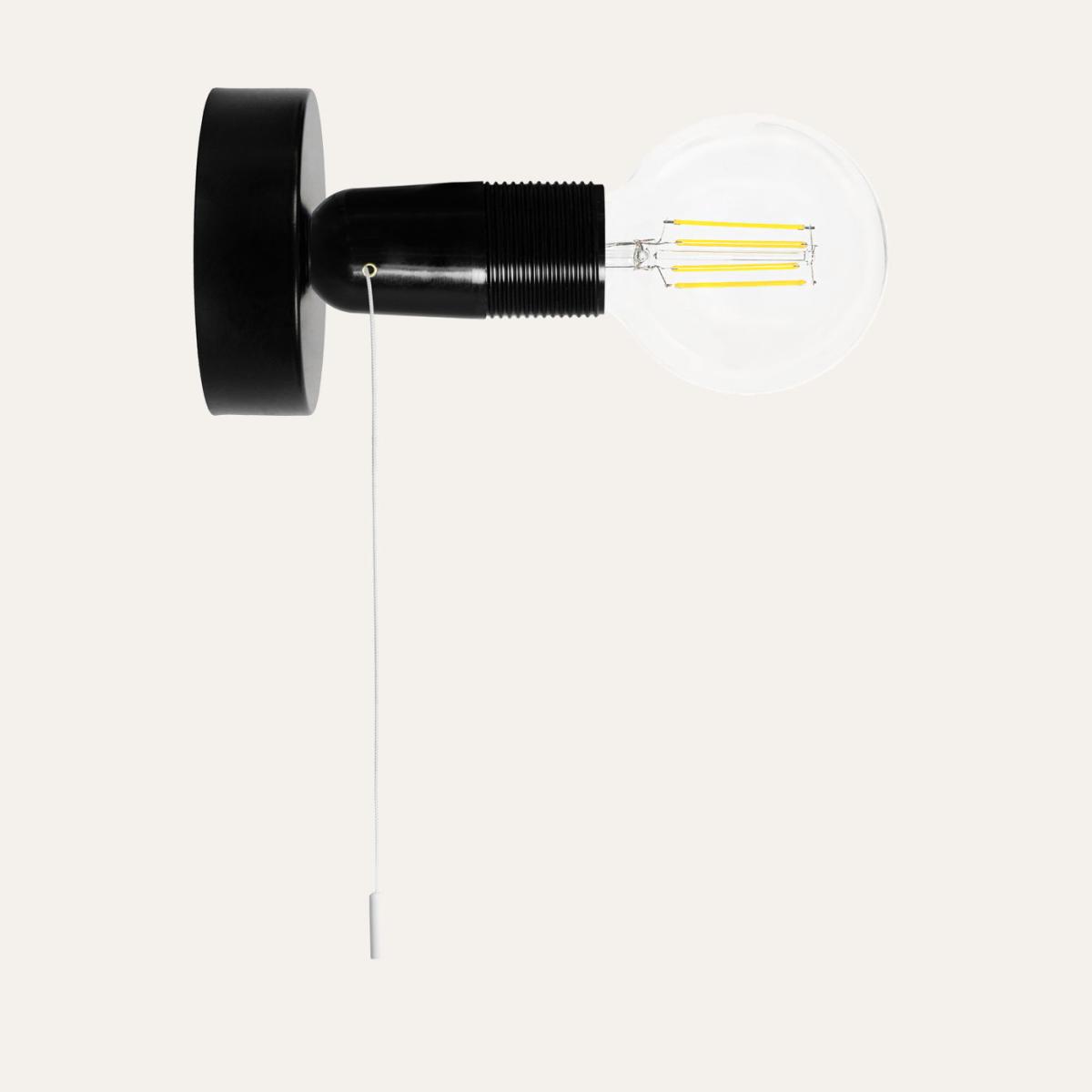 Black Taro Wall Light with Pull-Rope Switch – image 2
