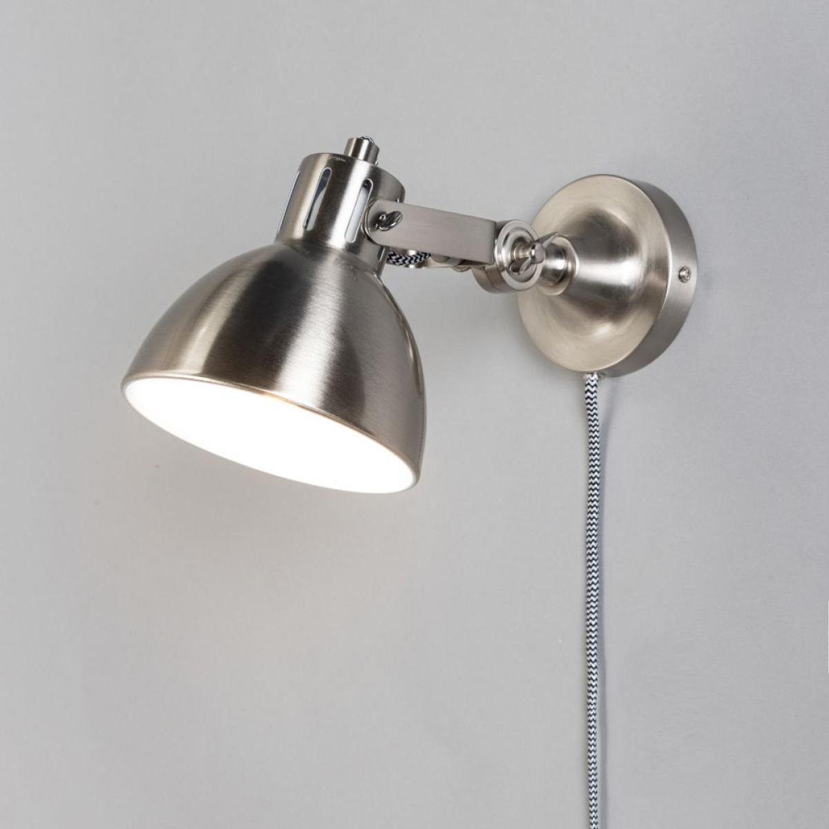 Daria Plug In Wall Light, Satin Nickel – image 3