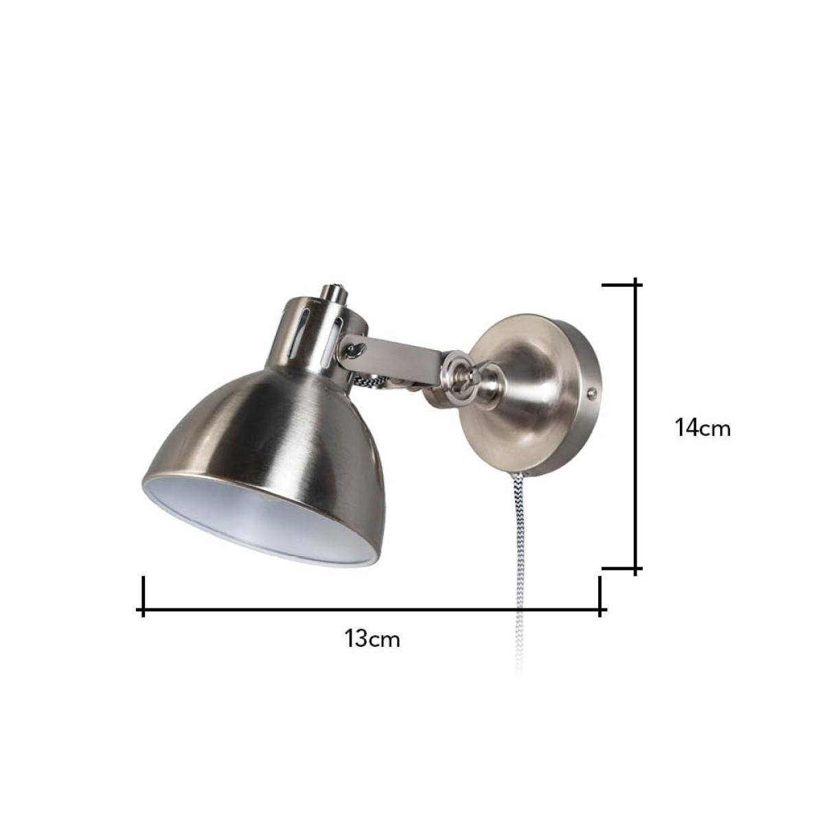Daria Plug In Wall Light, Satin Nickel – image 6