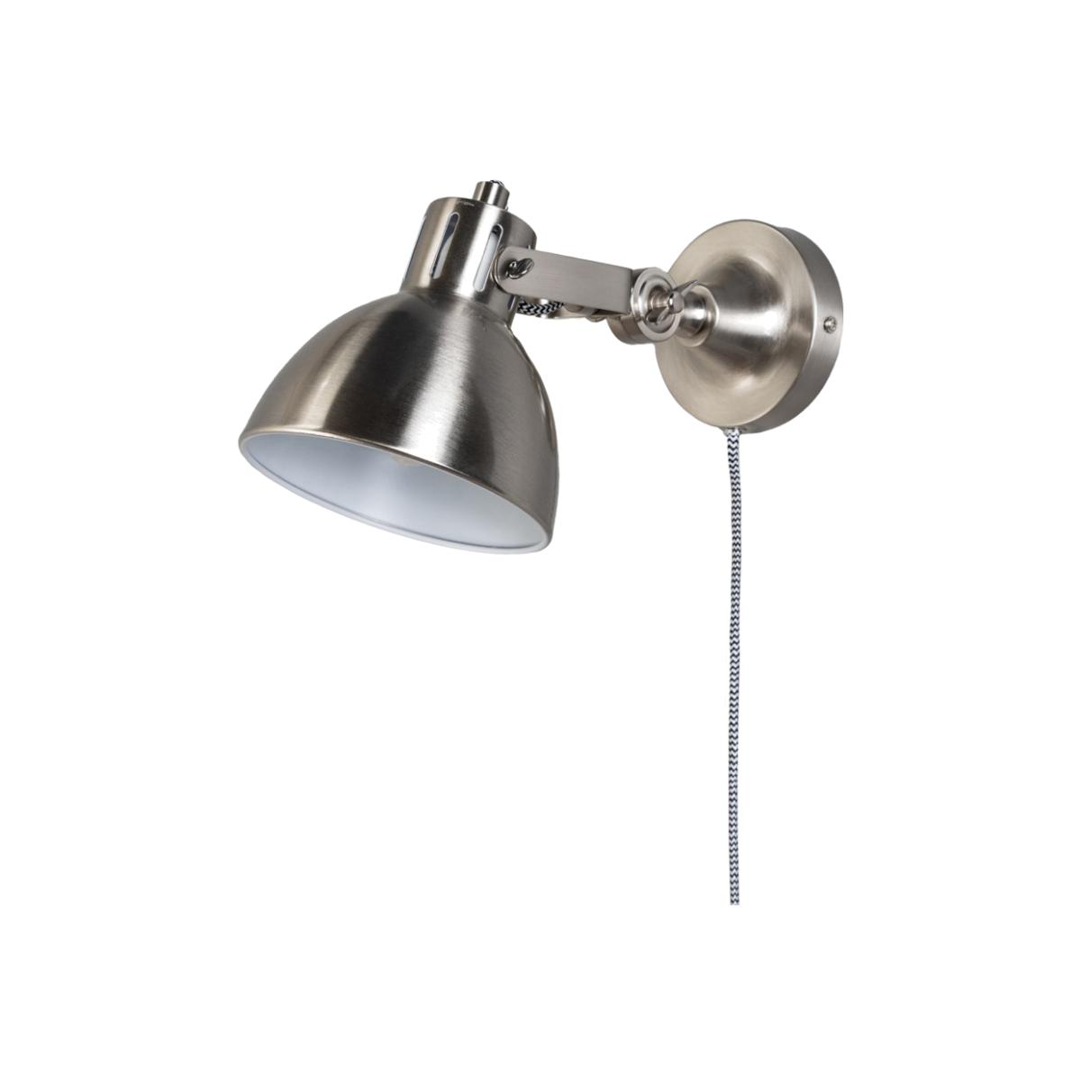 Daria Plug In Wall Light, Satin Nickel – image 1