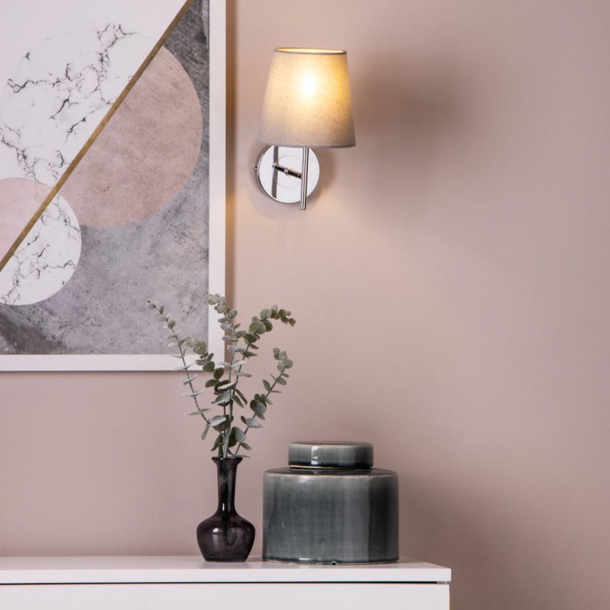 Mira Wall Light with Grey Shade, Chrome – image 2