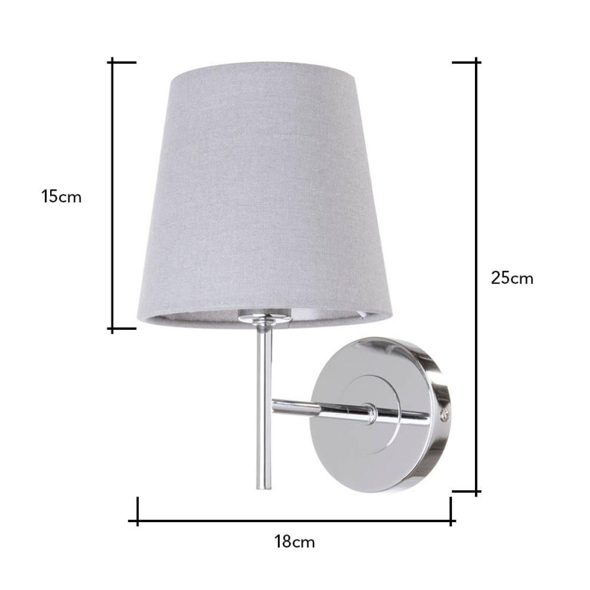 Mira Wall Light with Grey Shade, Chrome – image 6
