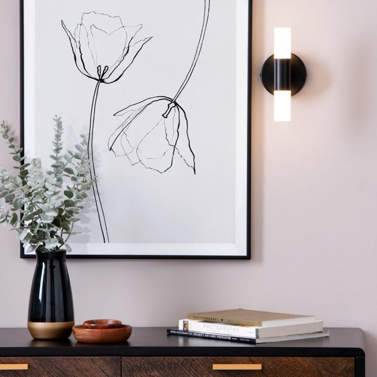 Lois Twin Frosted Wall Light, Satin Black – image 2