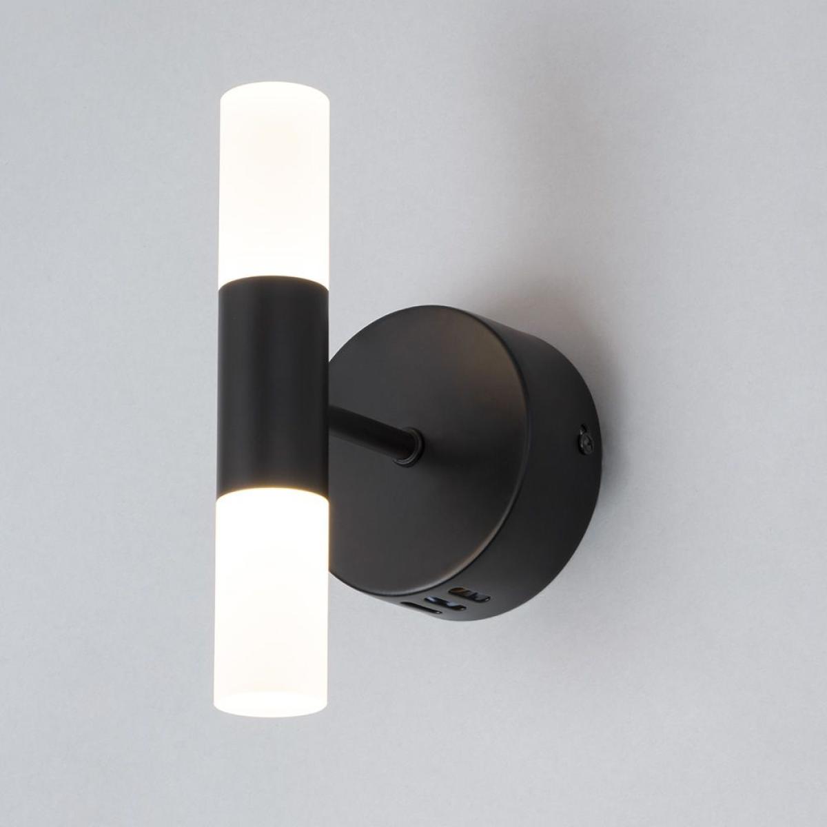 Lois Twin Frosted Wall Light, Satin Black – image 3