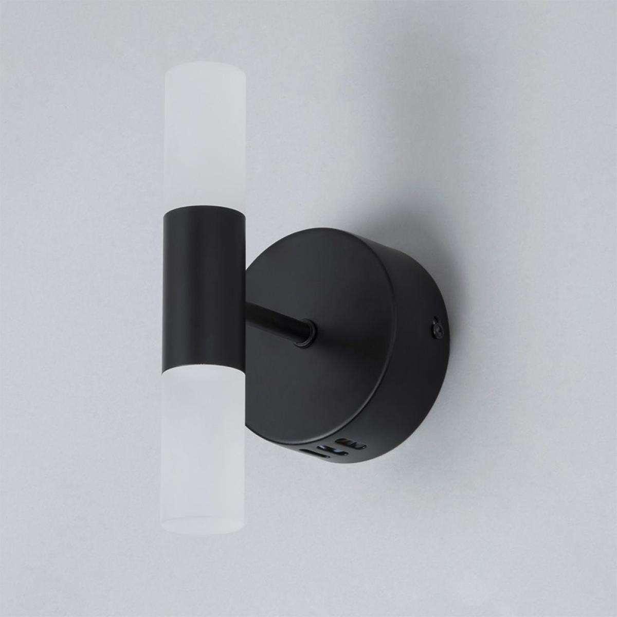 Lois Twin Frosted Wall Light, Satin Black – image 4