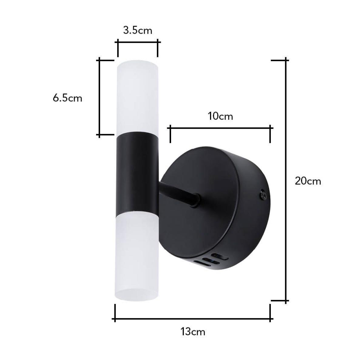 Lois Twin Frosted Wall Light, Satin Black – image 6
