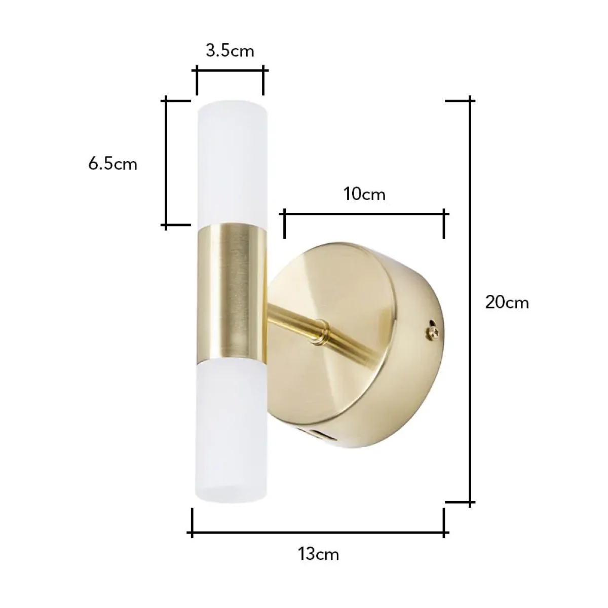 Lois Twin Frosted Wall Light, Satin Brass – image 7