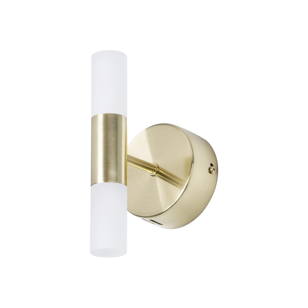 Lois Twin Frosted Wall Light, Satin Brass – image 1