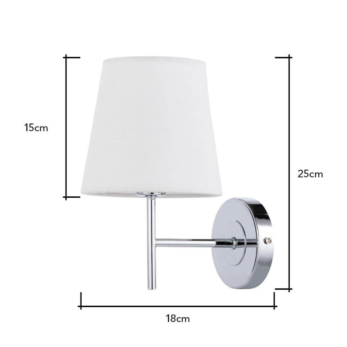 Mira Wall Light with Natural Shade, Chrome – image 6