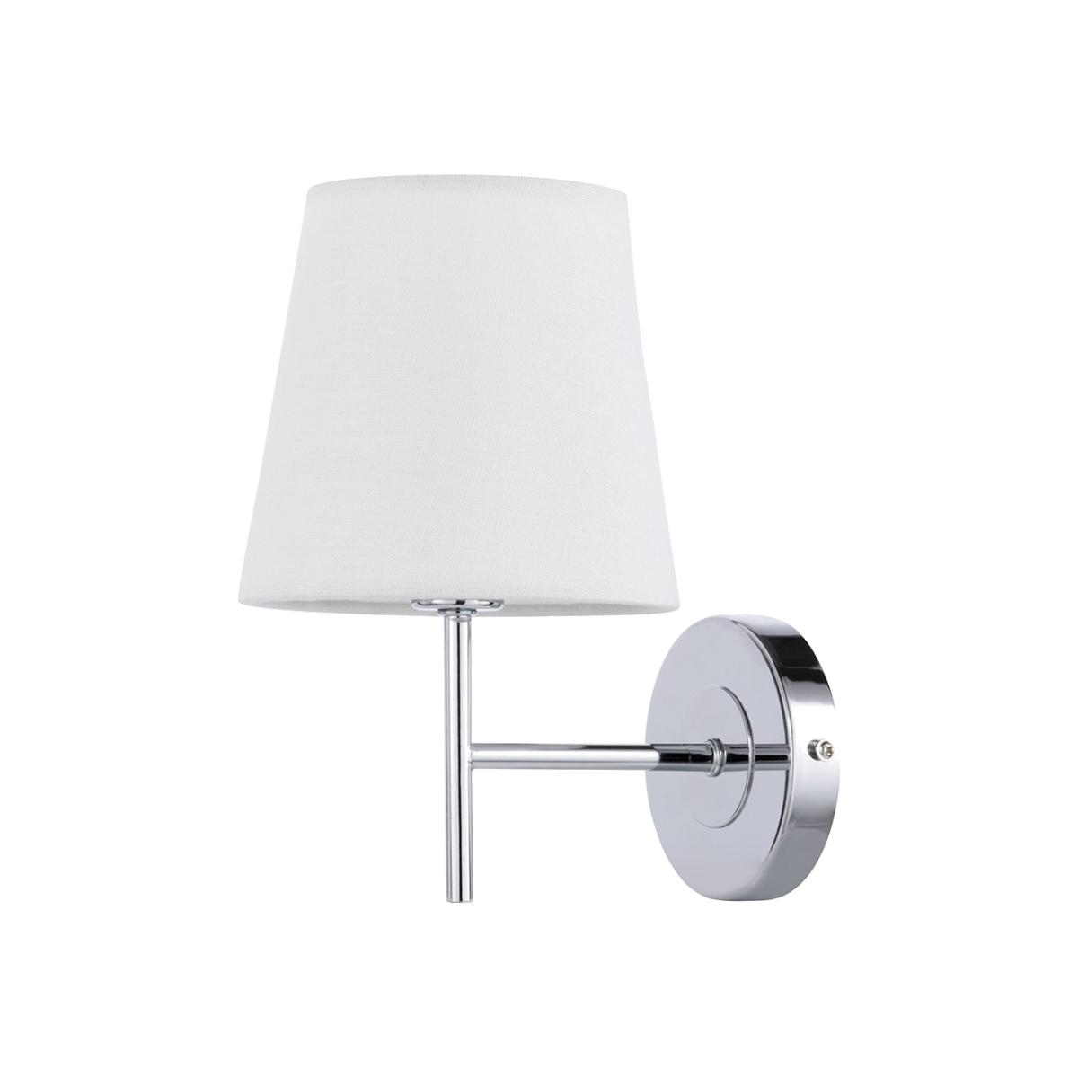 Mira Wall Light with Natural Shade, Chrome – image 1